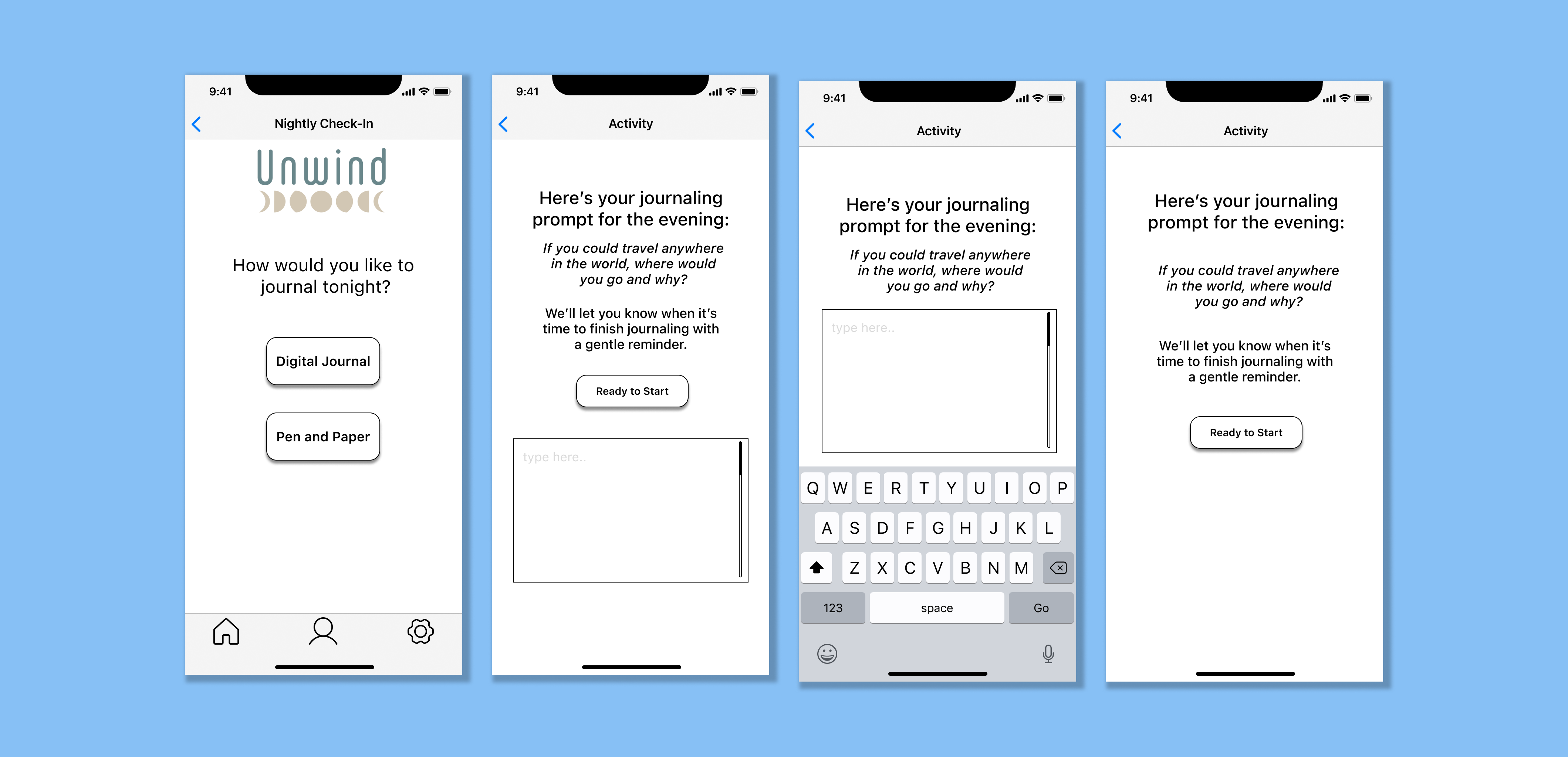 Unwind Digital Wireframe
